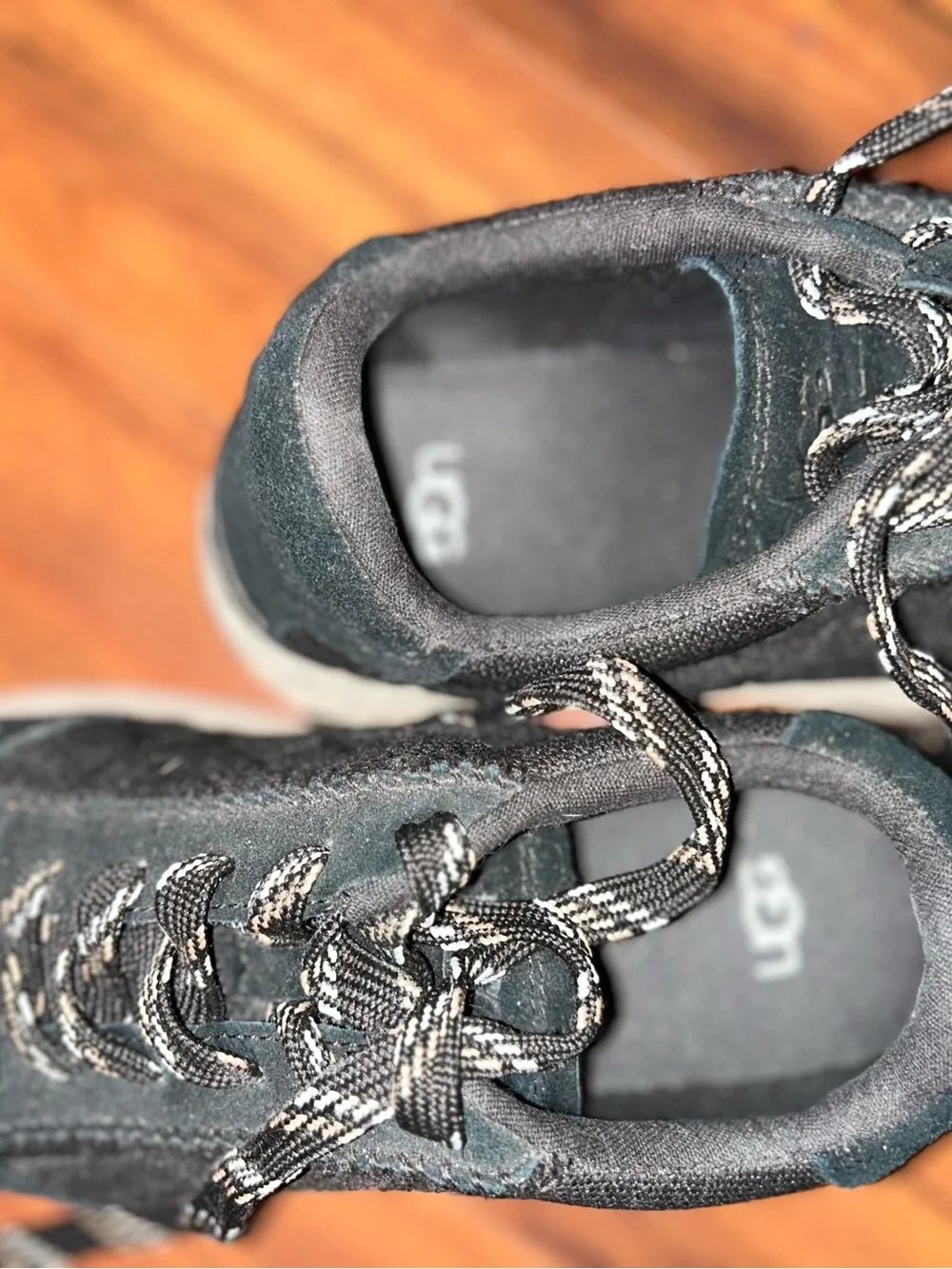 UGG Kids Black Suede & Fabric Trail Sneakers